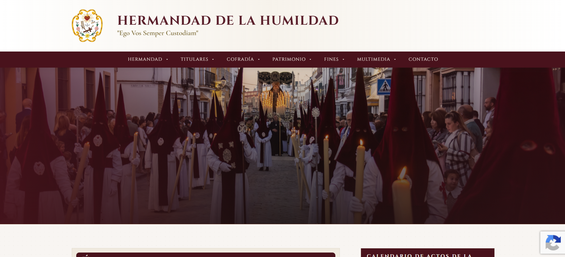 BIENVENIDA Y PRESENTACIÓN DE LA NUEVA WEB DE LA HERMANDAD