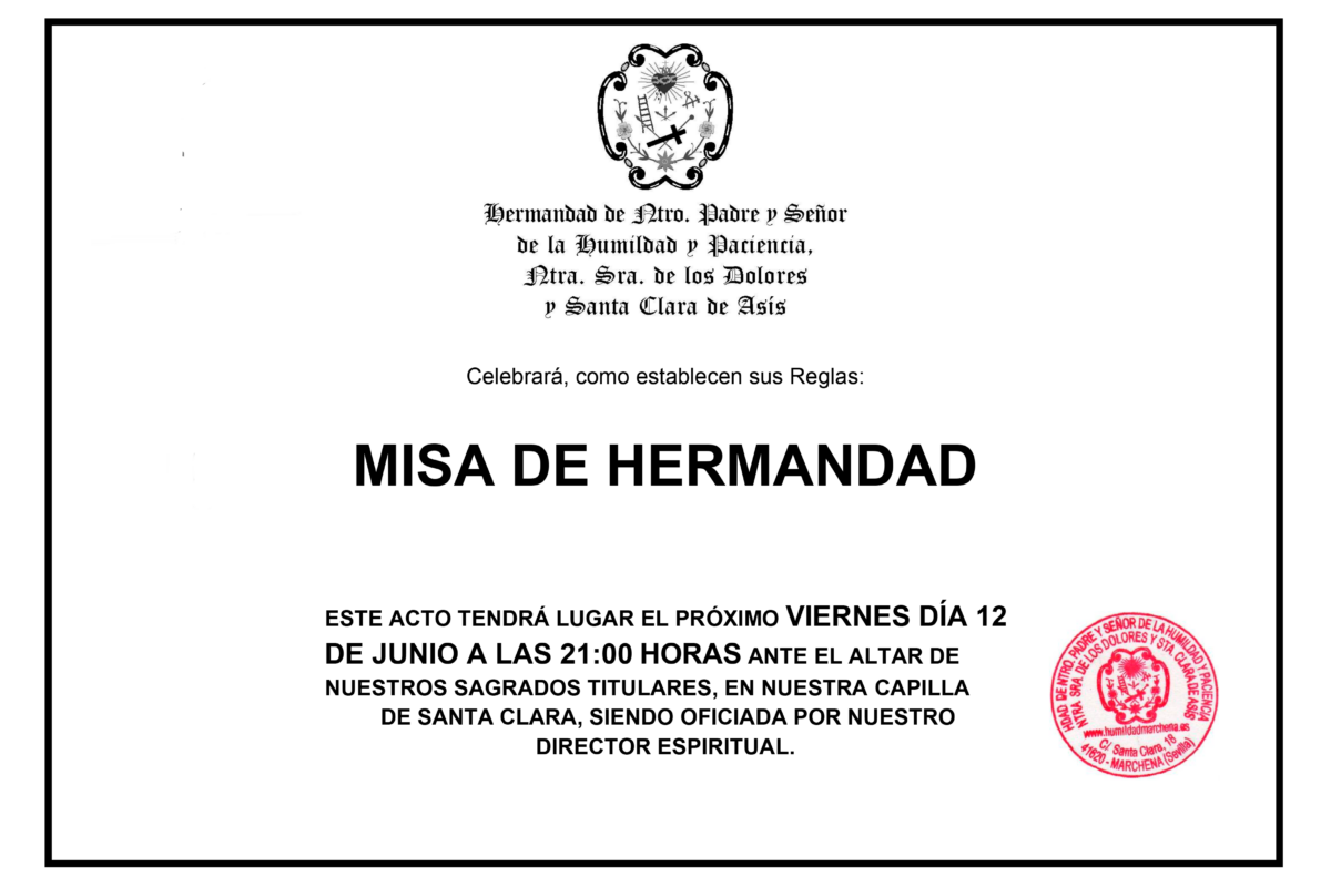 MISA DE HERMANDAD JUNIO 2026