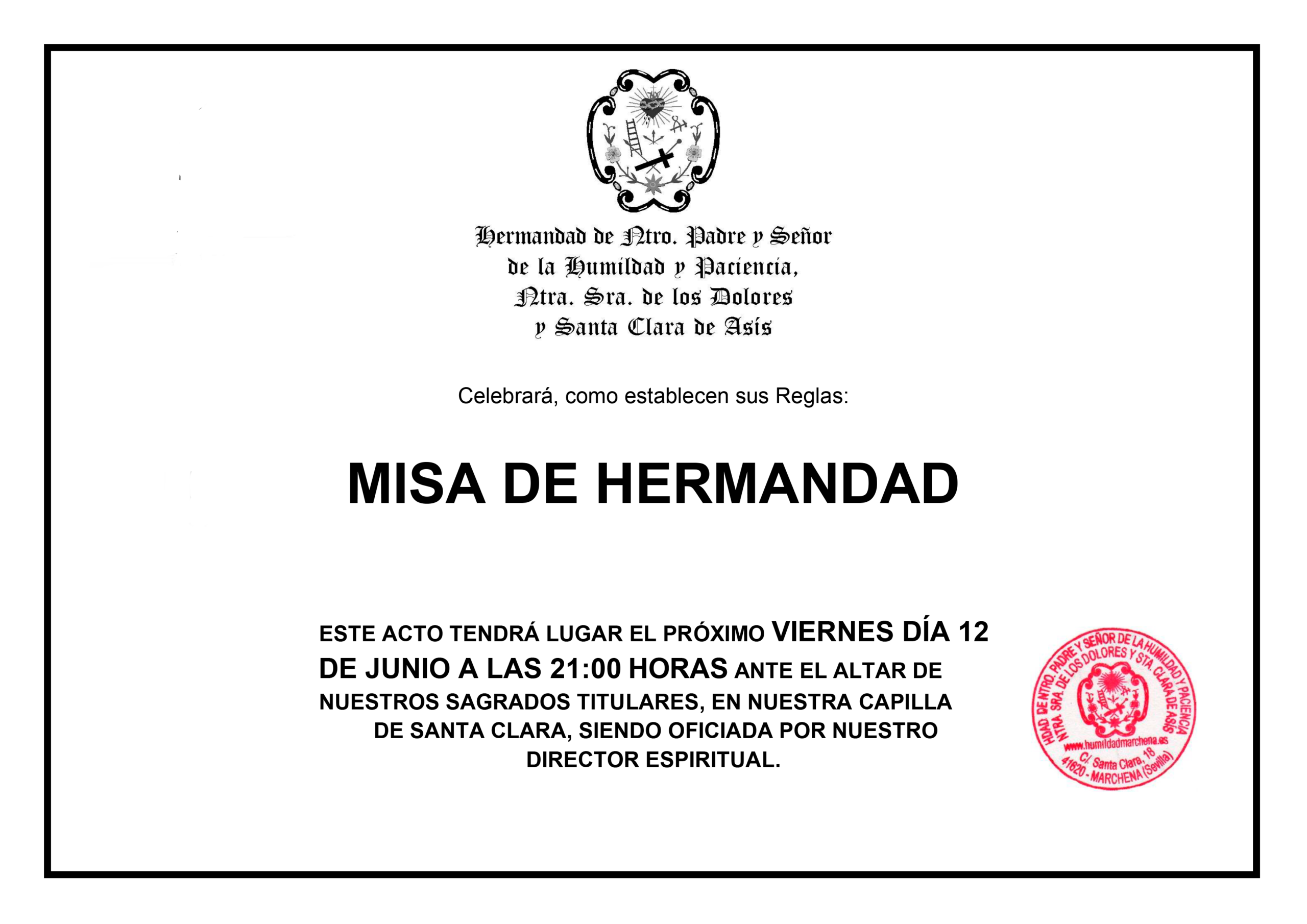 MISA DE HERMANDAD JUNIO 2026